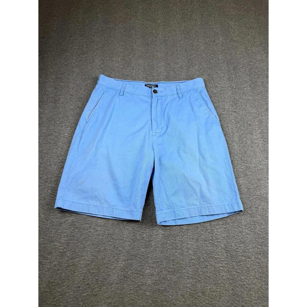 Nautica Classic Fit Men's‎ Casual Light Blue Cotton Shorts Size 32W
